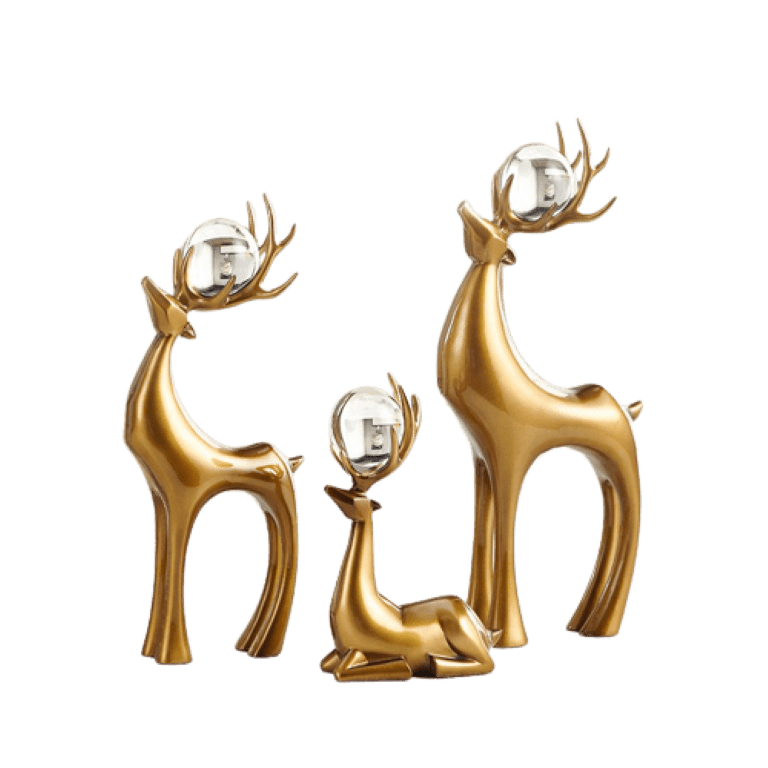 3 PCs Reindeer Deer Showpiece Set for Home Decor -3 models