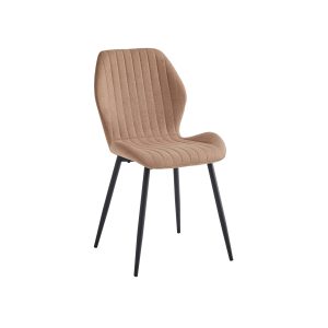 Retro Fabric Dining Chair with Metal Legs