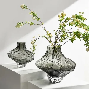 INS Wind Canyon-Style Nordic Glass Vase – Creative Irregular Art for Modern Decor
