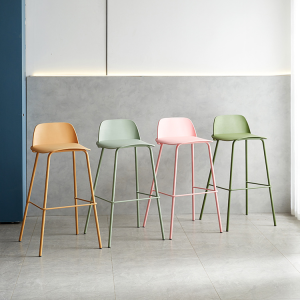 Nordic Modern Bar Chair – Light Luxury High Stool with Backrest
