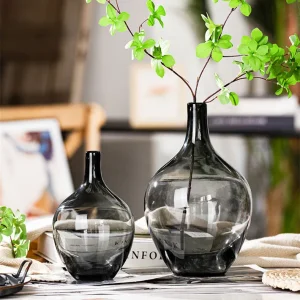 Nordic Big Belly Bell Glass Vase – Light Luxury Flower Arrangement Decor