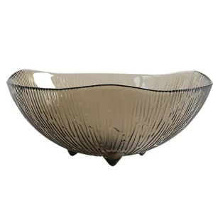 Semi-Gray Glass Fruit Plate – Light Luxury Elegance for Everyday Use