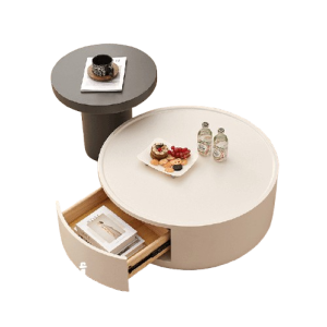 Cream Style Round Coffee Table – Modern French Elegance