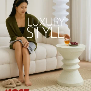 Modern Sculptural Side Table – Luxury Minimalist Accent Table