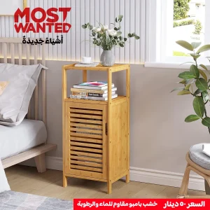 Bamboo Storage Cabinet – Single Door with Multi-Purpose Shelf