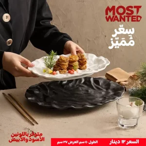 Frosted Ceramic Fish Plate – Wrinkled Texture, Light Luxury Design