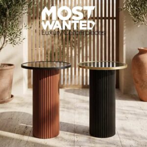 The Fluted Pillar Side Tables: Bold Geometric Luxury for the Modern Home