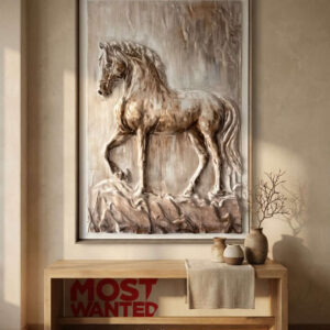 Arabian Horse" 3D Textured Wall Art – A Bold Statement of Heritage & Luxury.