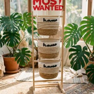 "Cozy Boho Organization: The 3-Tier Wooden Stand Your Home Needs"
