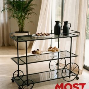 The Statement Three-Tier Rolling Bar Cart